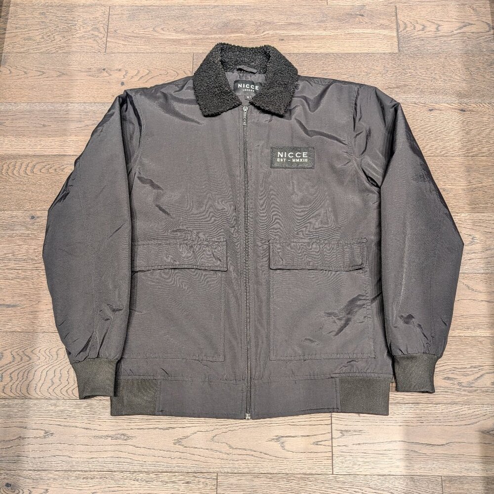 Nicce London Aviator Bomber Sherpa Style Collar Jacket Medium